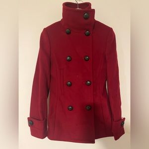 Red coat.  Wool and cashmere.  Worn once.  Great condition.  Xsmall.